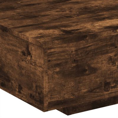 vidaXL Coffee Table with LED Lights Smoked Oak 85x55x31 cm