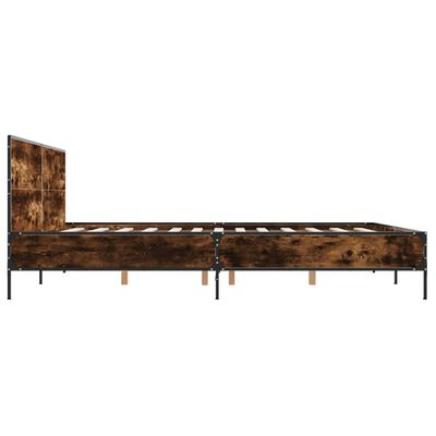 vidaXL Bed Frame without Mattress Smoked Oak 200x200 cm