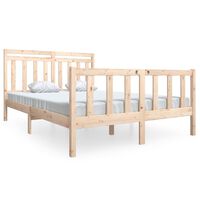 vidaXL Bed Frame without Mattress Solid Wood 140x190 cm (810062+814094)