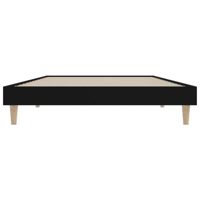 vidaXL Bed Frame without Mattress Black 90x190 cm Single Engineered Wood