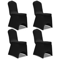 vidaXL Stretch Chair Cover 4 pcs Black