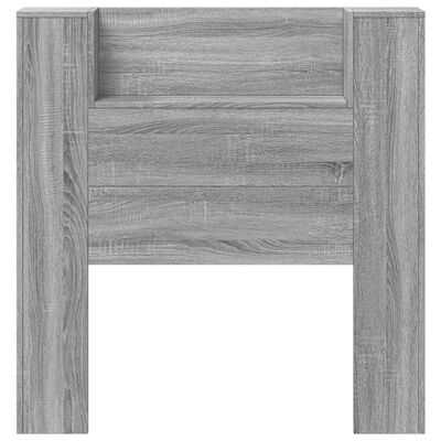 vidaXL Headboard Cabinet with LED Grey Sonoma 100x16.5x103.5 cm