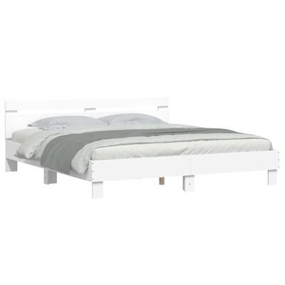 vidaXL Bed Frame without Mattress White 180x200 cm Super King