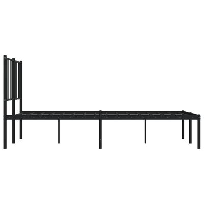 vidaXL Metal Bed Frame without Mattress with Headboard Black 160x200 cm