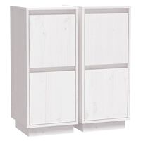 vidaXL Sideboards 2 pcs White 31.5x34x75 cm Solid Wood Pine