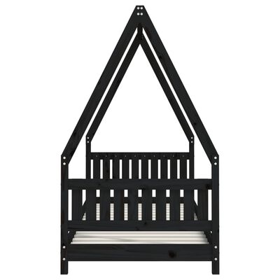 vidaXL Kids Bed Frame Black 80x200 cm Solid Wood Pine