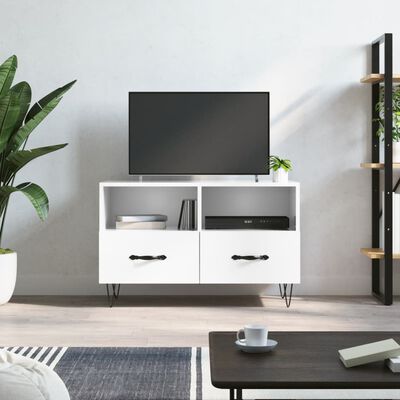 vidaXL TV Cabinet High Gloss White 80x36x50 cm Engineered Wood