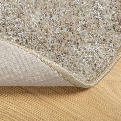 vidaXL Rug ISTAN High Pile Shiny Look Beige Ø 120 cm