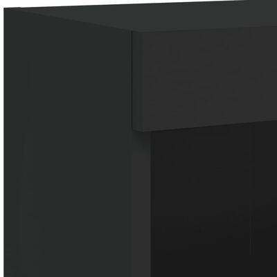 vidaXL 5 Piece TV Wall Units with LED Black Engineered Wood