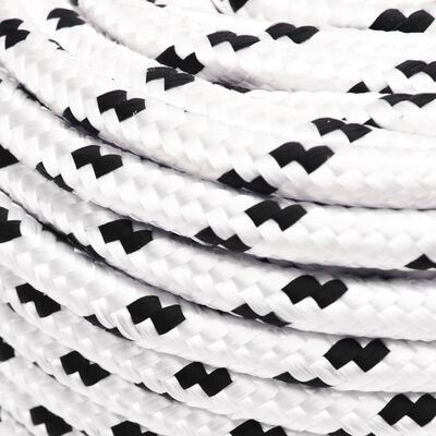 vidaXL Braided Boat Rope White 10 mmx25 m Polyester