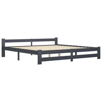 vidaXL Bed Frame without Mattress Dark Grey Solid Pine Wood 200x200 cm