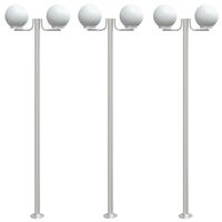 vidaXL Outdoor Floor Lamps 3pcs Silver 215 cm Stainless Steel