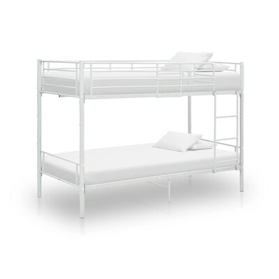 vidaXL Bunk Bed without Mattress White Metal 90x200 cm