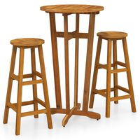 vidaXL 3 Piece Bar Set Solid Wood Acacia