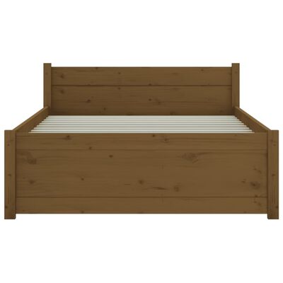 vidaXL Bed Frame without Mattress Honey Brown Solid Wood 90x190 cm Single