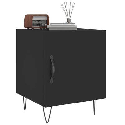 vidaXL Bedside Cabinet Black 40x40x50 cm Engineered Wood