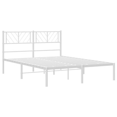 vidaXL Metal Bed Frame without Mattress with Headboard White 120x200 cm