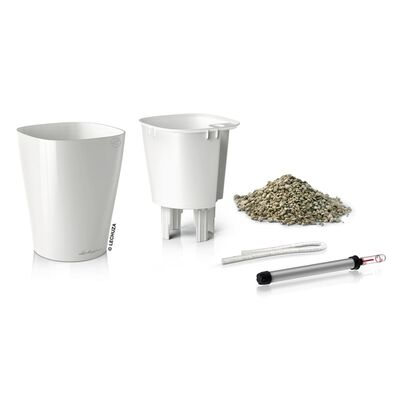 LECHUZA Planter DELTINI ALL-IN-ONE High-gloss White