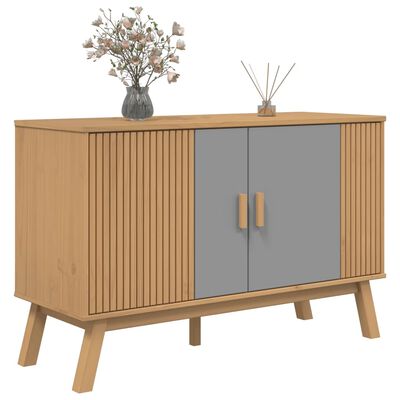 vidaXL Sideboard OLDEN Grey and Brown 114x43x73.5 cm Solid Wood Pine