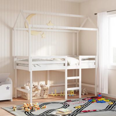 vidaXL Kids' Bed Roof White 207x80.5x151.5 cm Solid Wood Pine