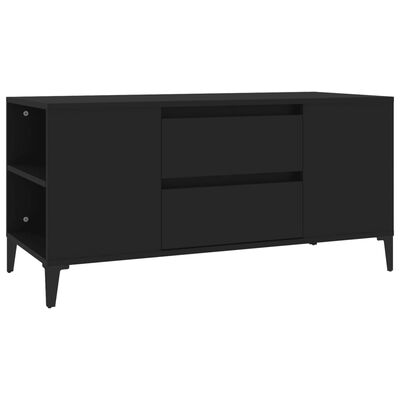 vidaXL TV Cabinet Black 102x44.5x50 cm Engineered Wood