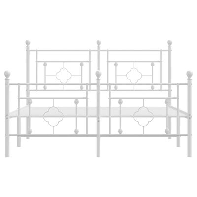 vidaXL Metal Bed Frame without Mattress with Footboard White 140x200 cm