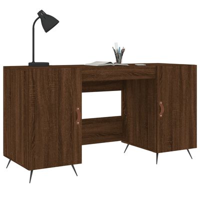 vidaXL Desk Brown Oak 140x50x75 cm Engineered Wood