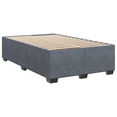 vidaXL Box Spring Bed with Mattress Dark Grey 120x190 cm Small Double Velvet