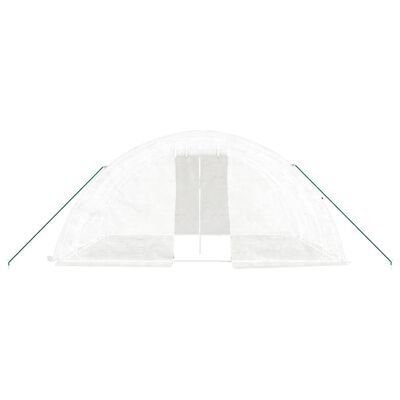 vidaXL Greenhouse with Steel Frame White 20 m² 5x4x2.3 m