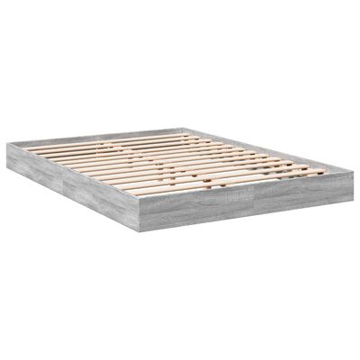 vidaXL Bed Frame without Mattress Grey Sonoma 120x200 cm Engineered Wood