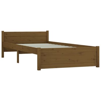 vidaXL Bed Frame without Mattress Honey Brown Solid Wood 75x190 cm Small Single