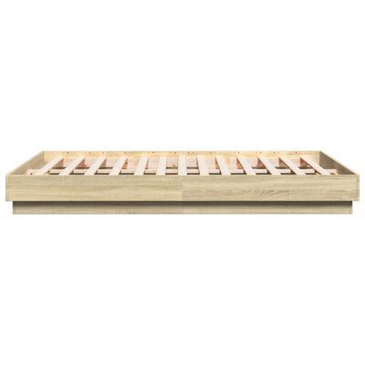 vidaXL Bed Frame with LED without Mattress Sonoma Oak 120x200 cm