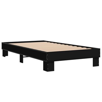 vidaXL Bed Frame without Mattress Black 75x190 cm Small Single