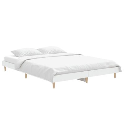 vidaXL Bed Frame without Mattress White 140x190 cm Engineered Wood