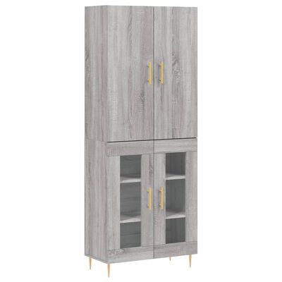 vidaXL Highboard Grey Sonoma 69.5x34x180 cm Engineered Wood