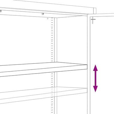 vidaXL File Cabinet Light Grey 90x40x240 cm Steel