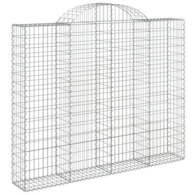 vidaXL Arched Gabion Baskets 7 pcs 200x30x160/180 cm Galvanised Iron