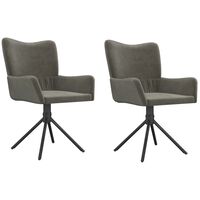 vidaXL Swivel Dining Chairs 2 pcs Dark Grey Velvet