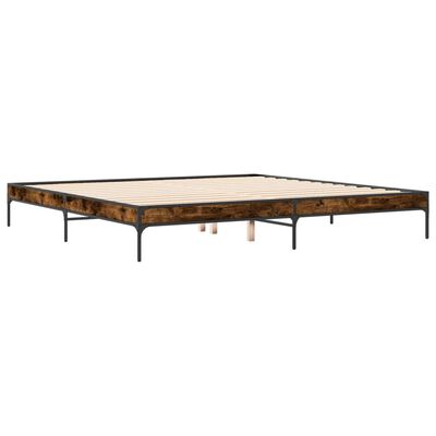 vidaXL Bed Frame without Mattress Smoked Oak 200x200 cm