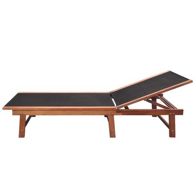 vidaXL Sun Loungers 2 pcs with Table Solid Acacia Wood and Textilene