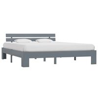 vidaXL Bed Frame without Mattress Grey Solid Pine Wood 180x200 cm Super King