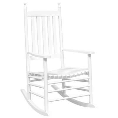 vidaXL Rocking Chairs 2pcs with Foldable Table White Solid Wood Poplar