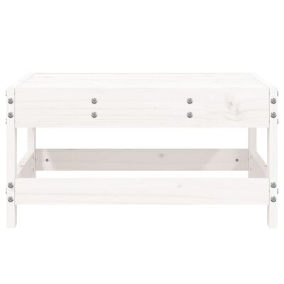 vidaXL Garden Footstool White Solid Wood Pine