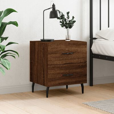 vidaXL Bedside Cabinet Brown Oak 40x35x47.5 cm Engineered Wood