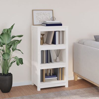 vidaXL Book Cabinet White 50x35x97 cm Solid Wood Pine