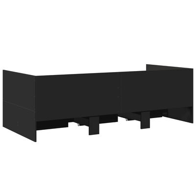 vidaXL Daybed with Drawers without Mattress Black 75x190 cm Small Single