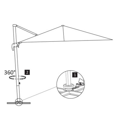 vidaXL Cantilever Garden Parasol with Aluminium Pole 300x300 cm Taupe