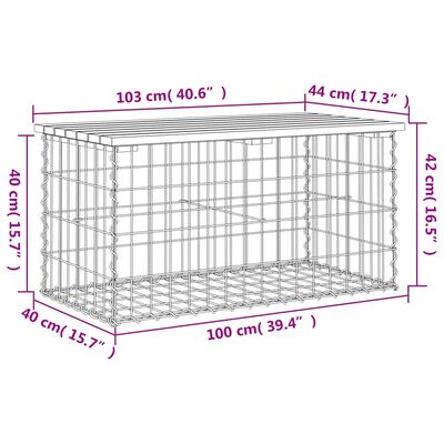 vidaXL Garden Bench Gabion Design 103x44x42 cm Impregnated Wood Pine