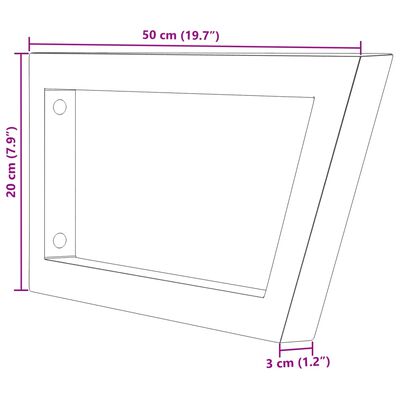 vidaXL Shelf Brackets for Washbasin 2 pcs White Trapezium Steel