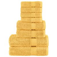 vidaXL 8 Piece Premium Towel Set SOLUND Gold 600 gsm